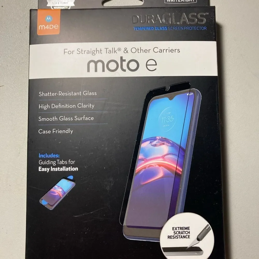 Duraglass moto e tempered glass screen protector - shatter resistant